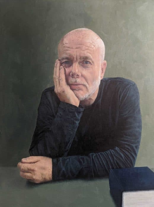 Portrait of my mental health support worker from a photograph in oil paint. Lee is a deep thinker, writer and has struggled with severe mental health issues. I wanted to convey his sensitivity.